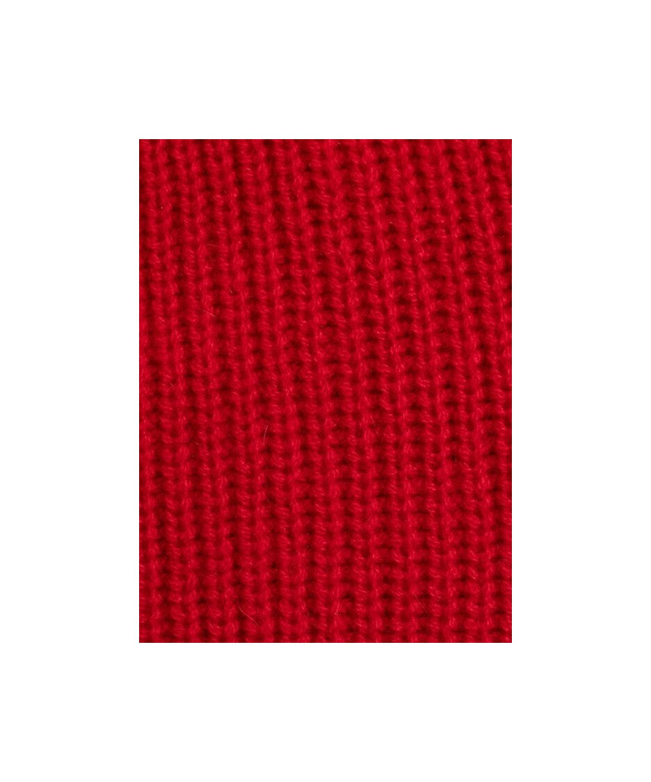 H155 RED - Thick Rib Beanie Red