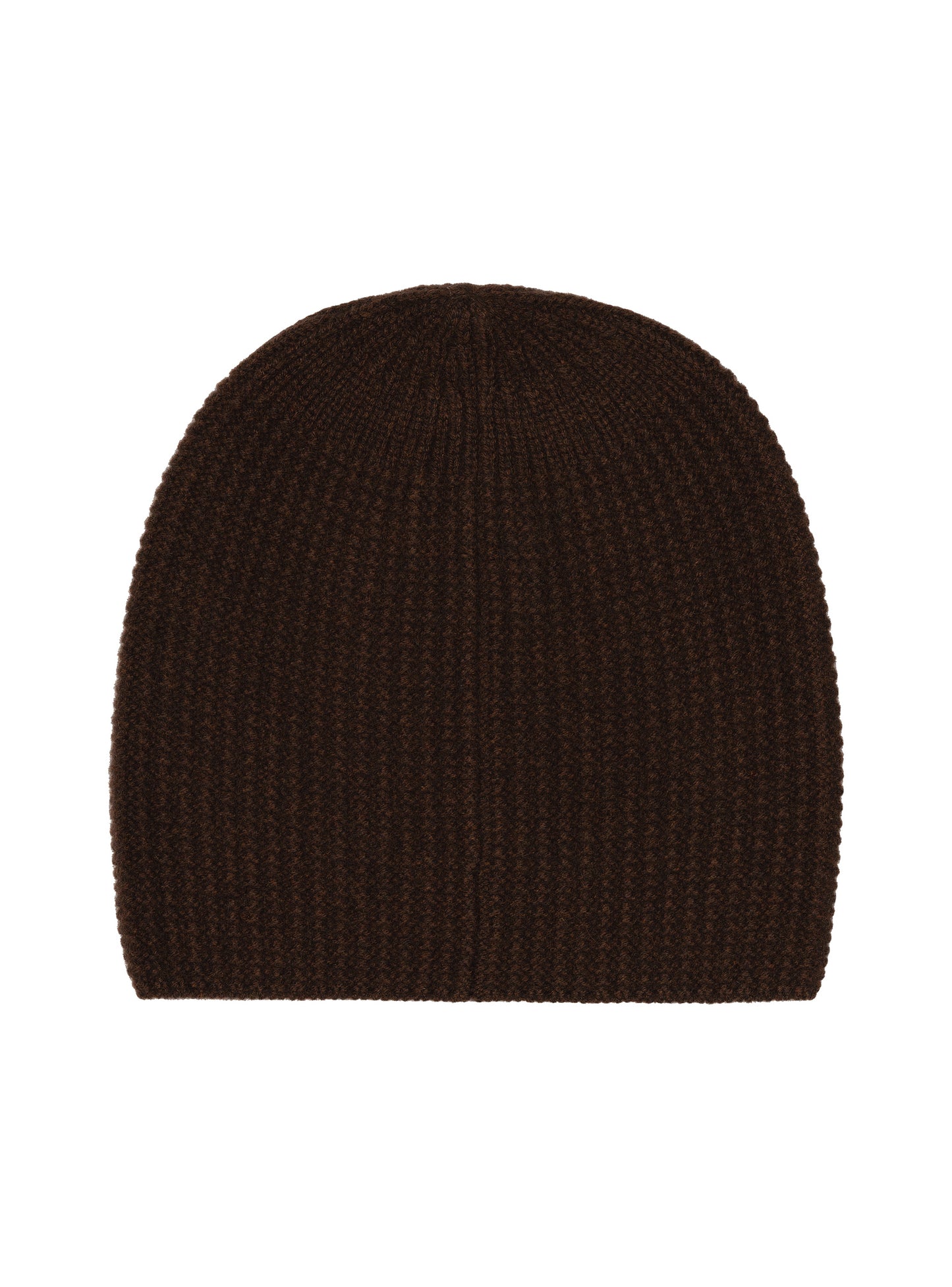Women's Moss stitch cashmere beanie in Brown