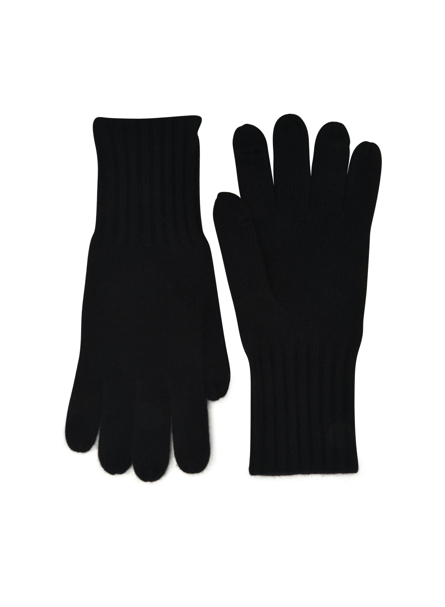 womens black cashmere blend wrist length glove
