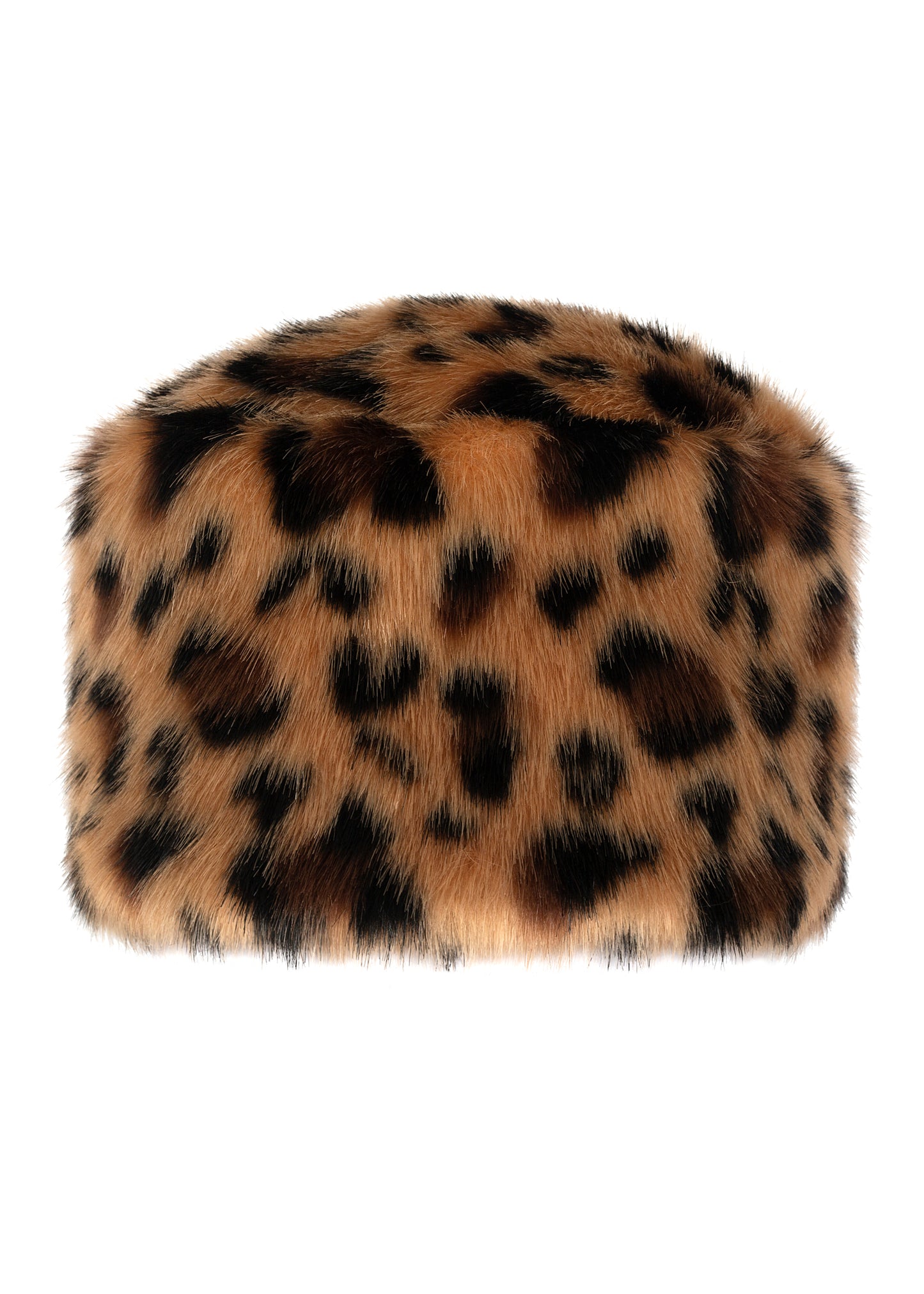 Women's short hair kossak hat made of faux fur in Leopard
