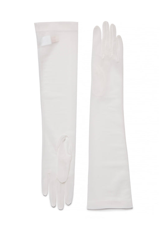 womens ivory sheer elbow length glove