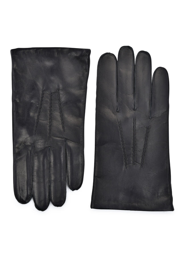 mens black lambskin cashmere blend lined wrist length glove