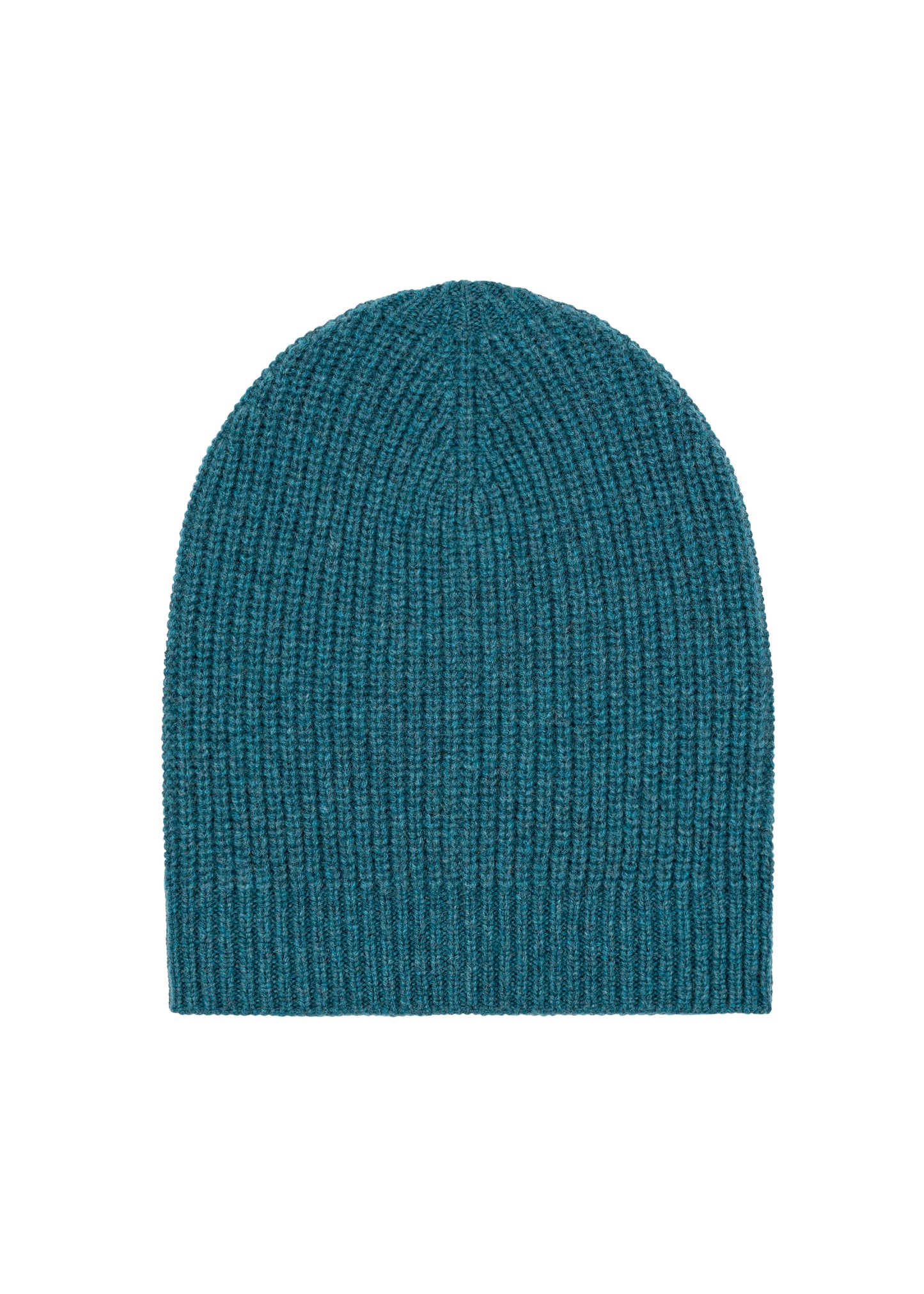 Women's cashmere bulky rib hat in Forest Green