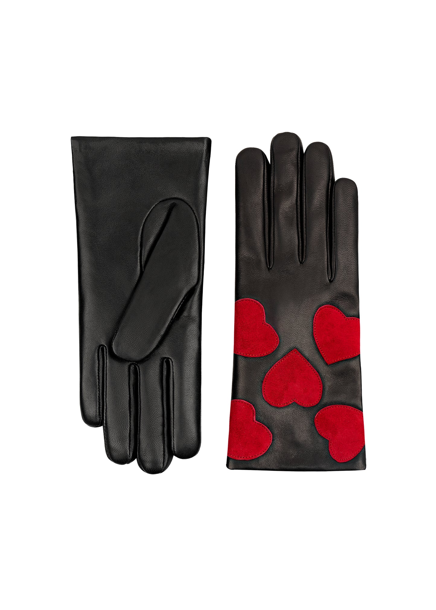 L14 BLK/RED - Red Suede Heart