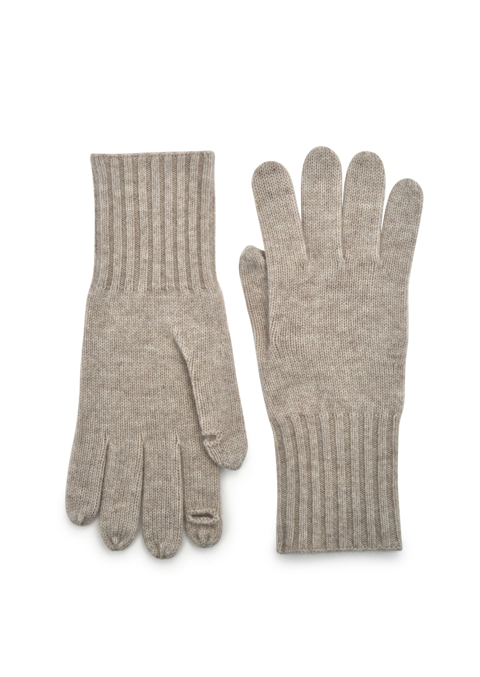 womens oatmeal cashmere blend wrist length glove