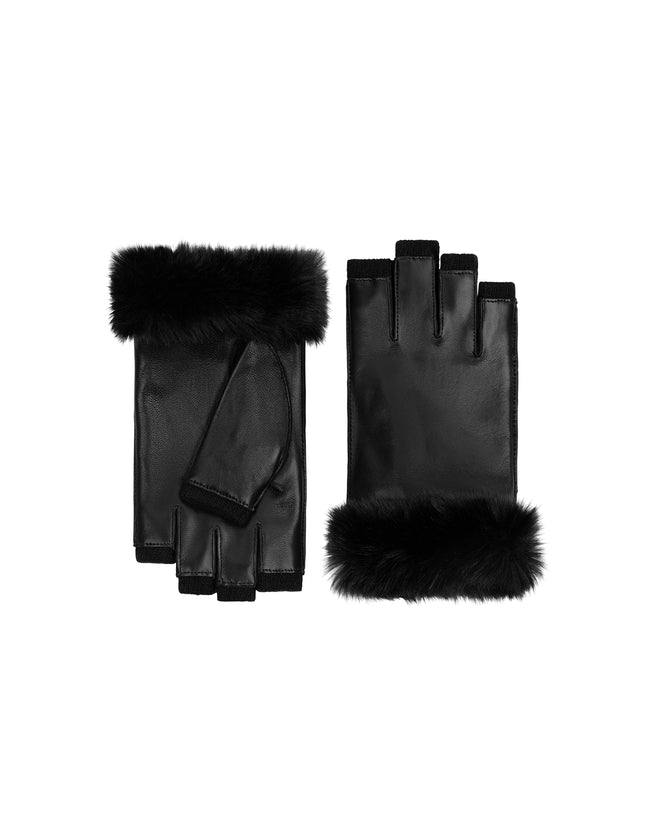 Fingerless Faux Fur Cuff in Black