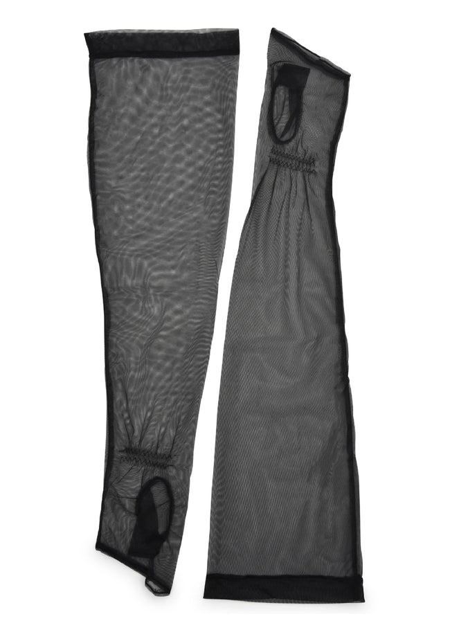 womens black polyester opera length ultra sheer glove