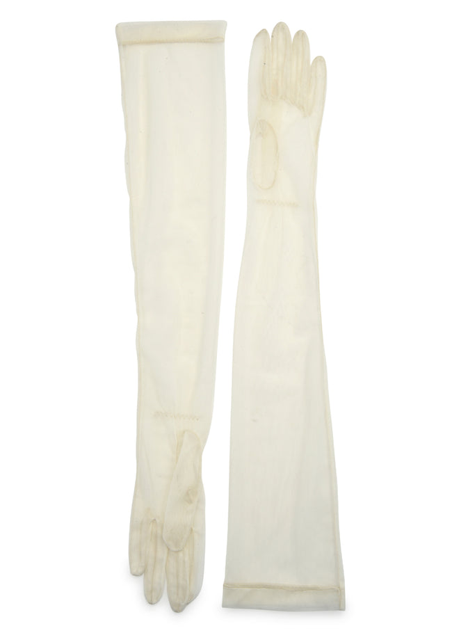 womens ivory polyester opera length ultra sheer glove