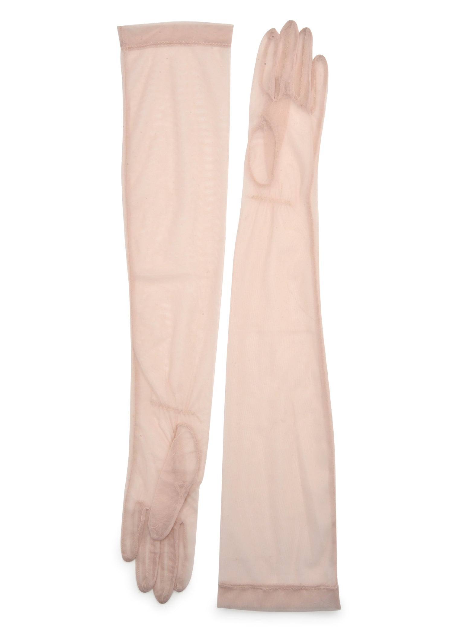 womens blush polyester opera length ultra sheer glove