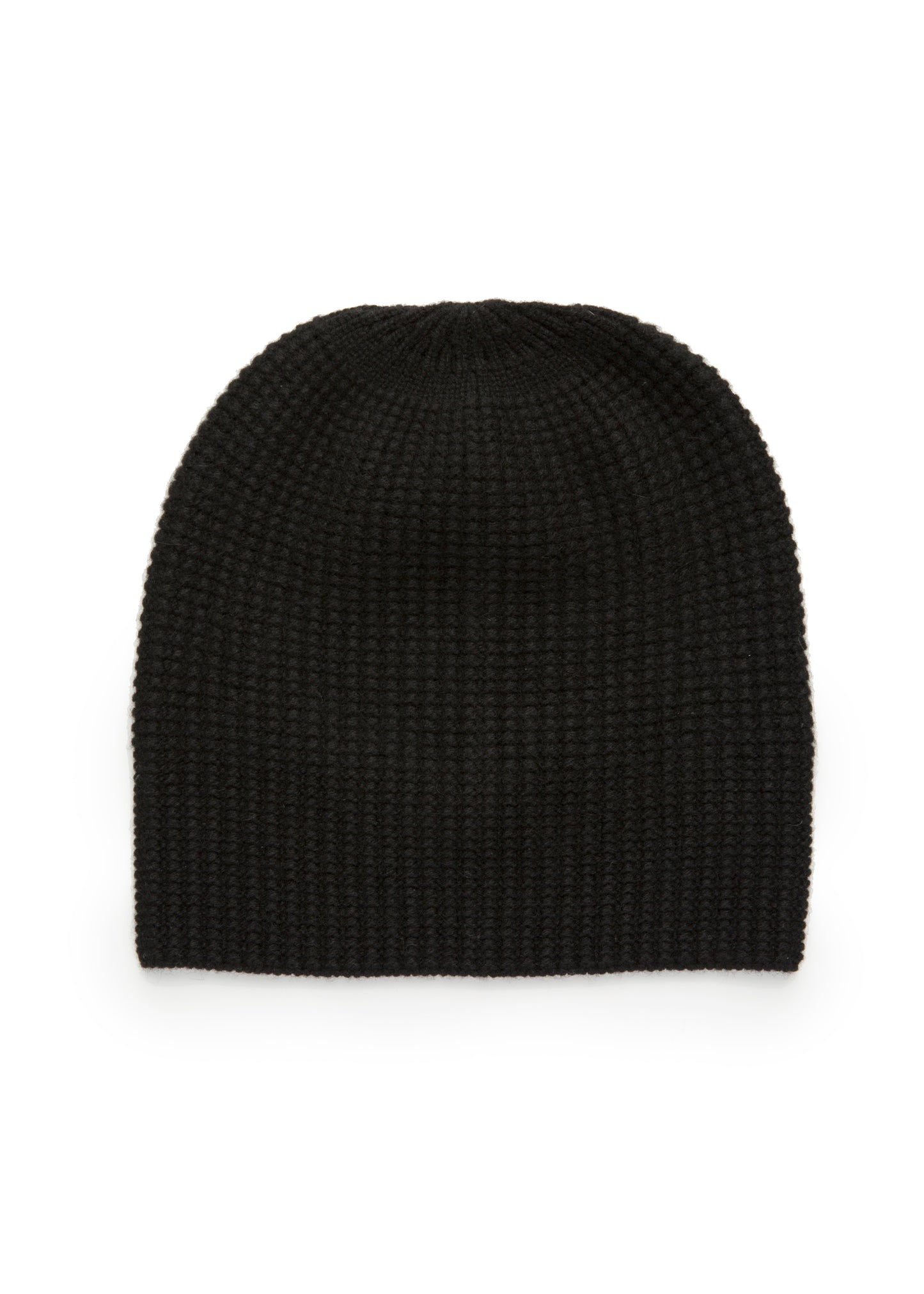 Women's Moss stitch cashmere beanie in Black