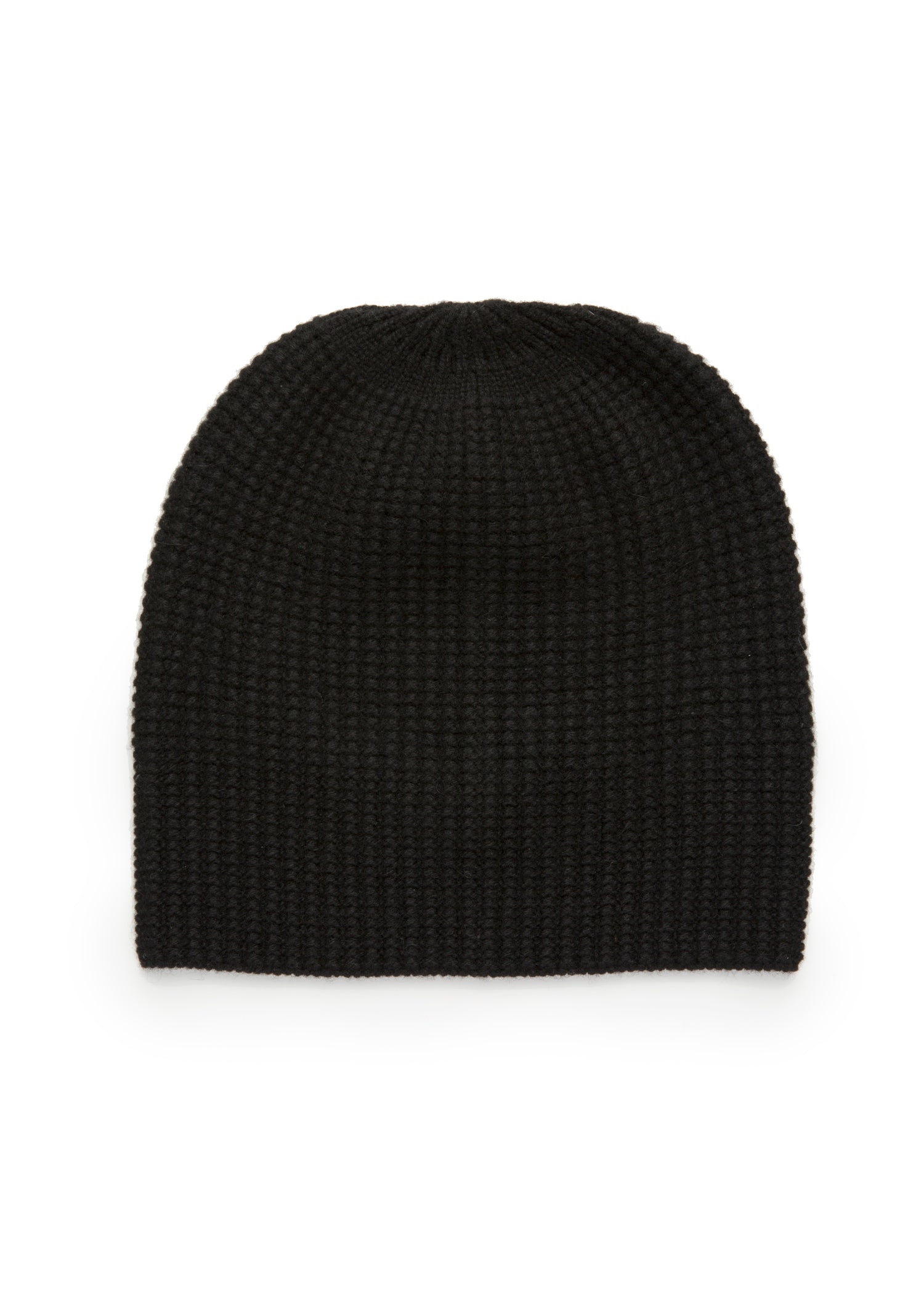 Women's Moss stitch cashmere beanie in Black