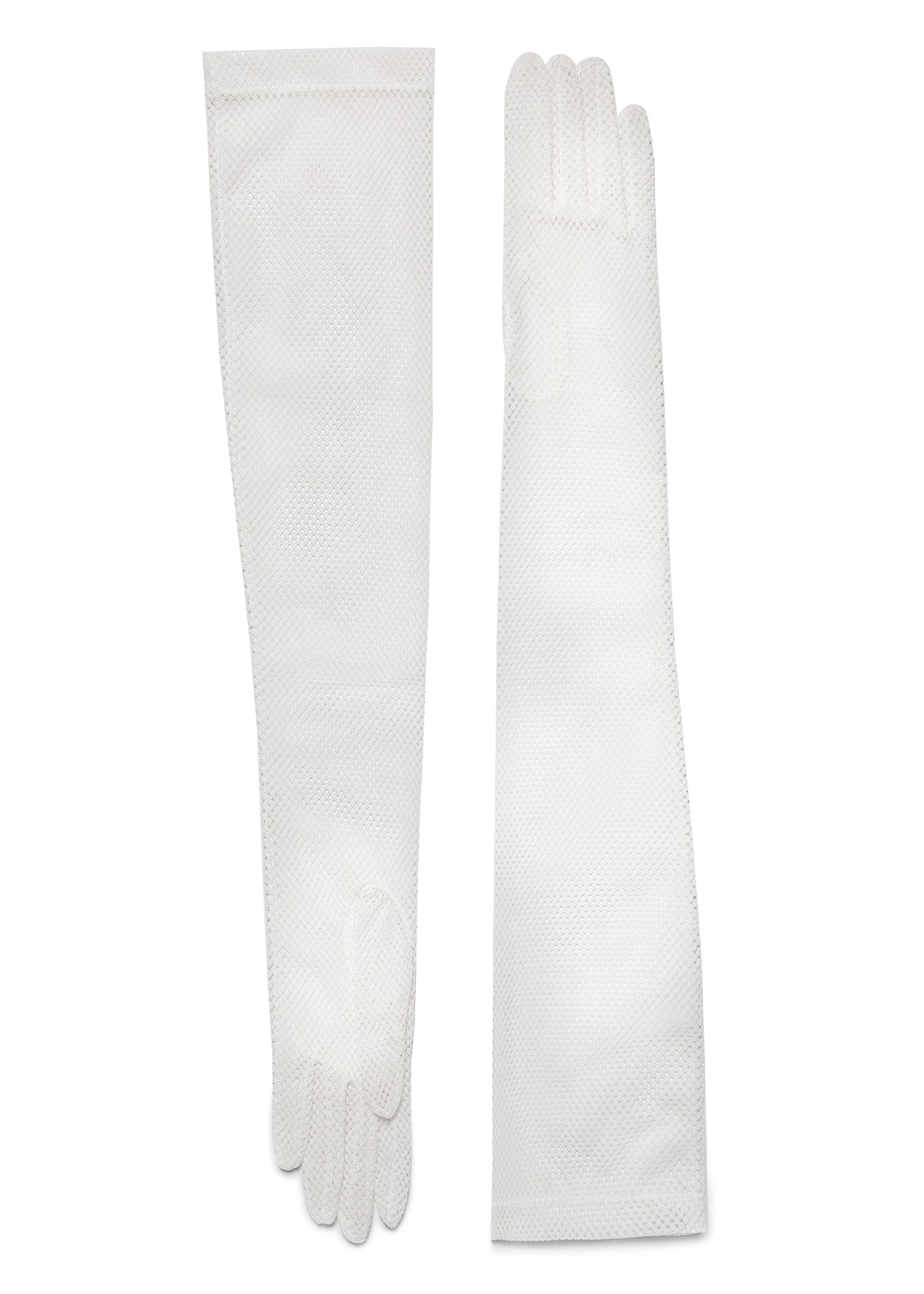 womens ivory polyester opera length glove