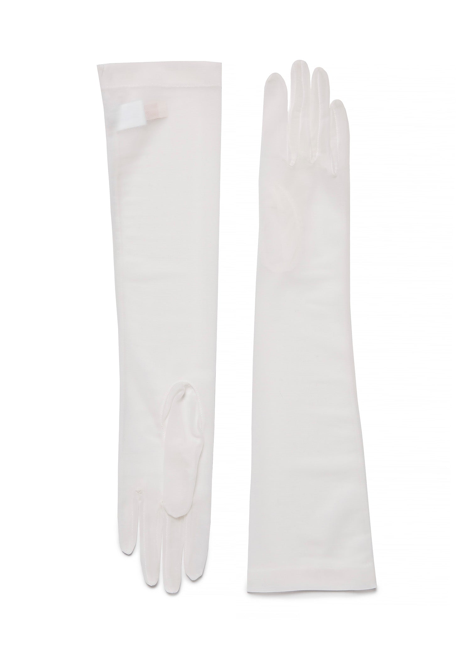 womens ivory sheer elbow length glove