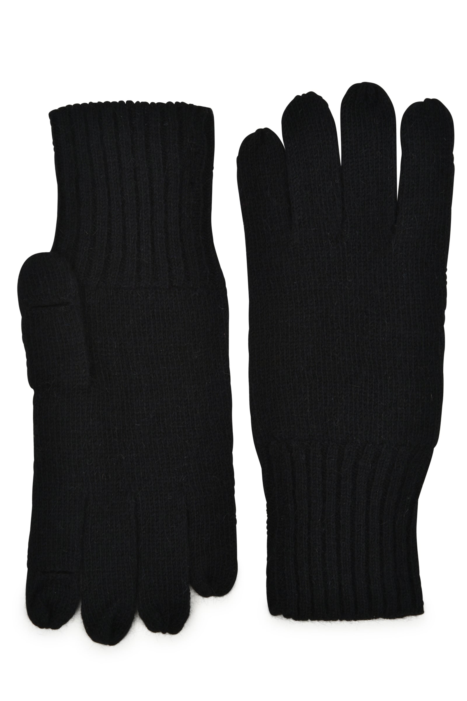 mens black cashmere knit wrist length holed it glove