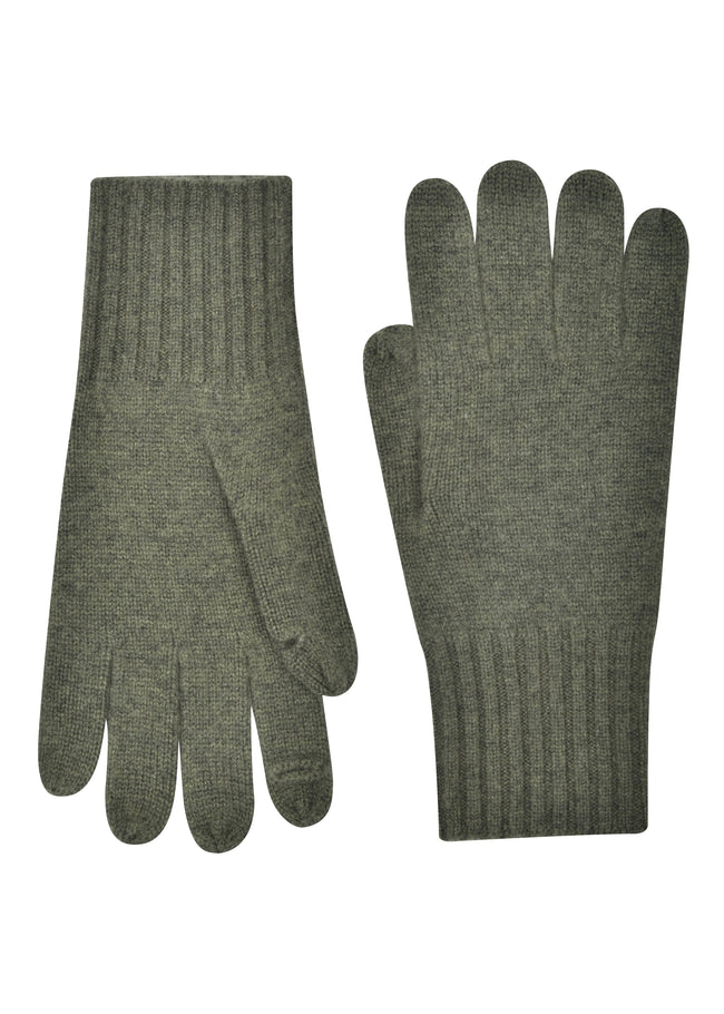 womens olive cashmere blend wrist length glove