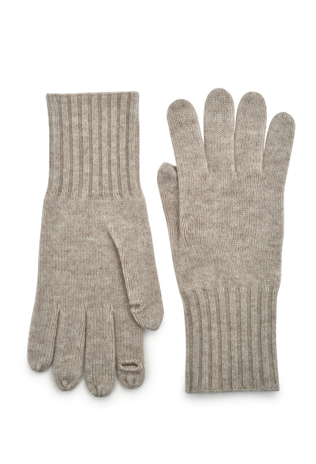 womens oatmeal cashmere blend wrist length glove