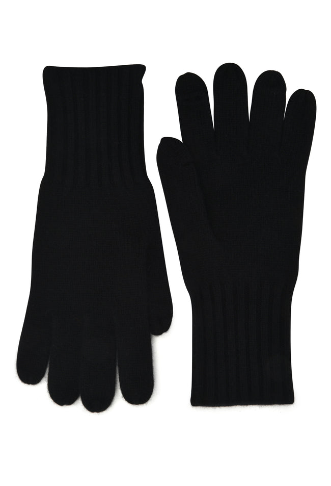 womens black cashmere blend wrist length glove