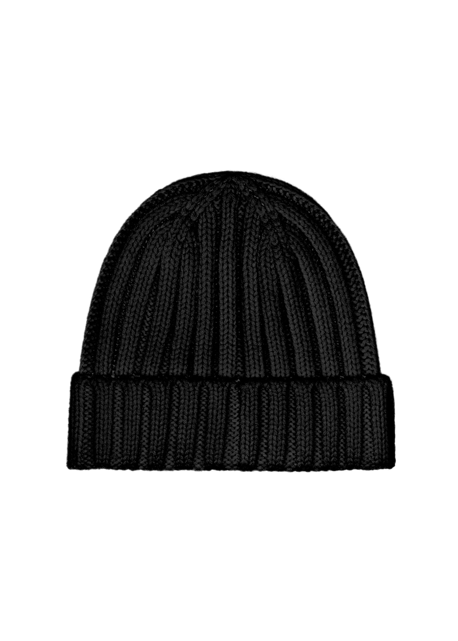 Hestia Ribbed Beanie in Black