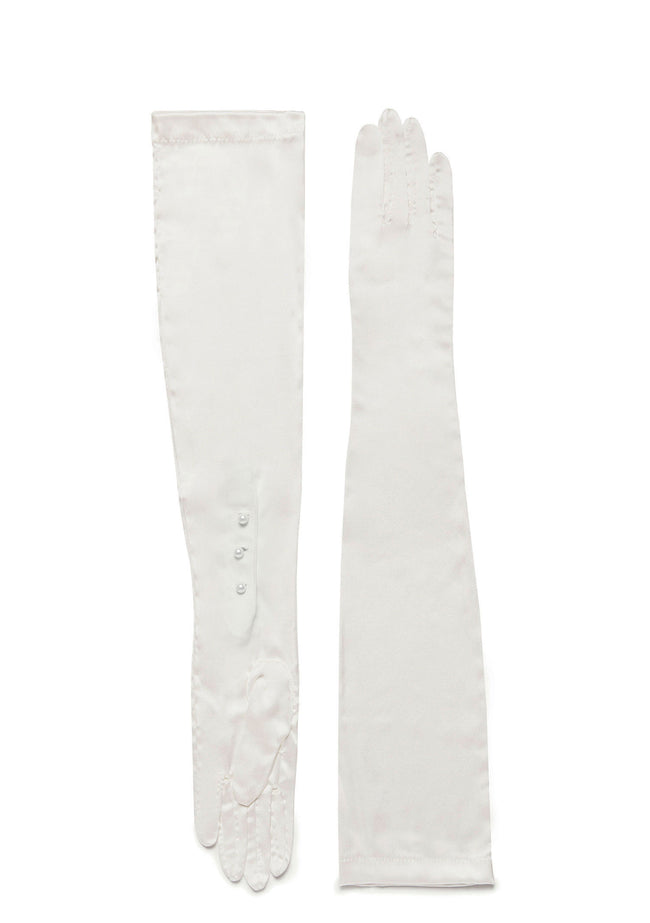 womens diamond silk opera length glove