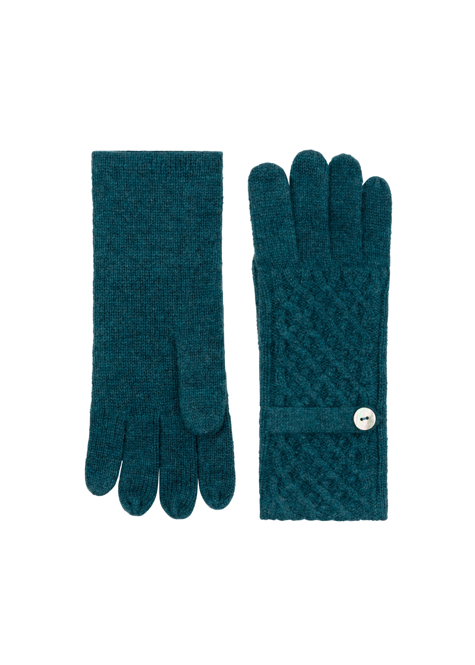Cashmere Waffle Glove in Forest
