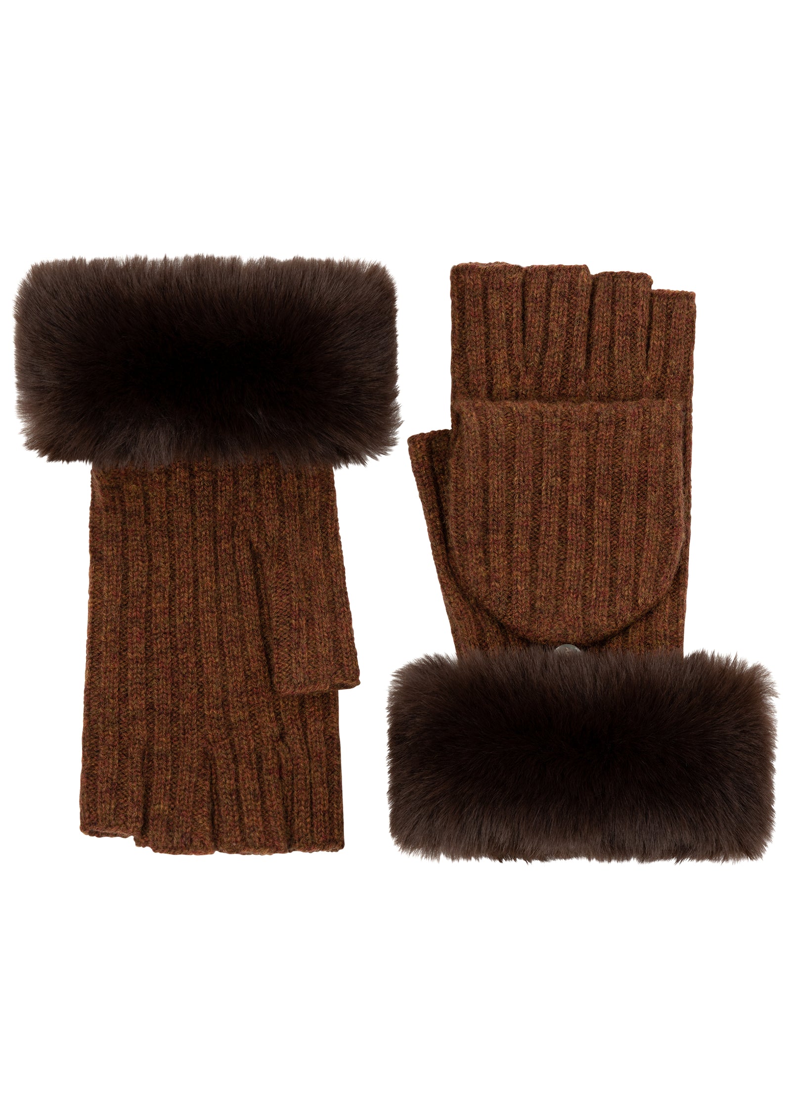 Faux Fur Cuff Poptop in Brown