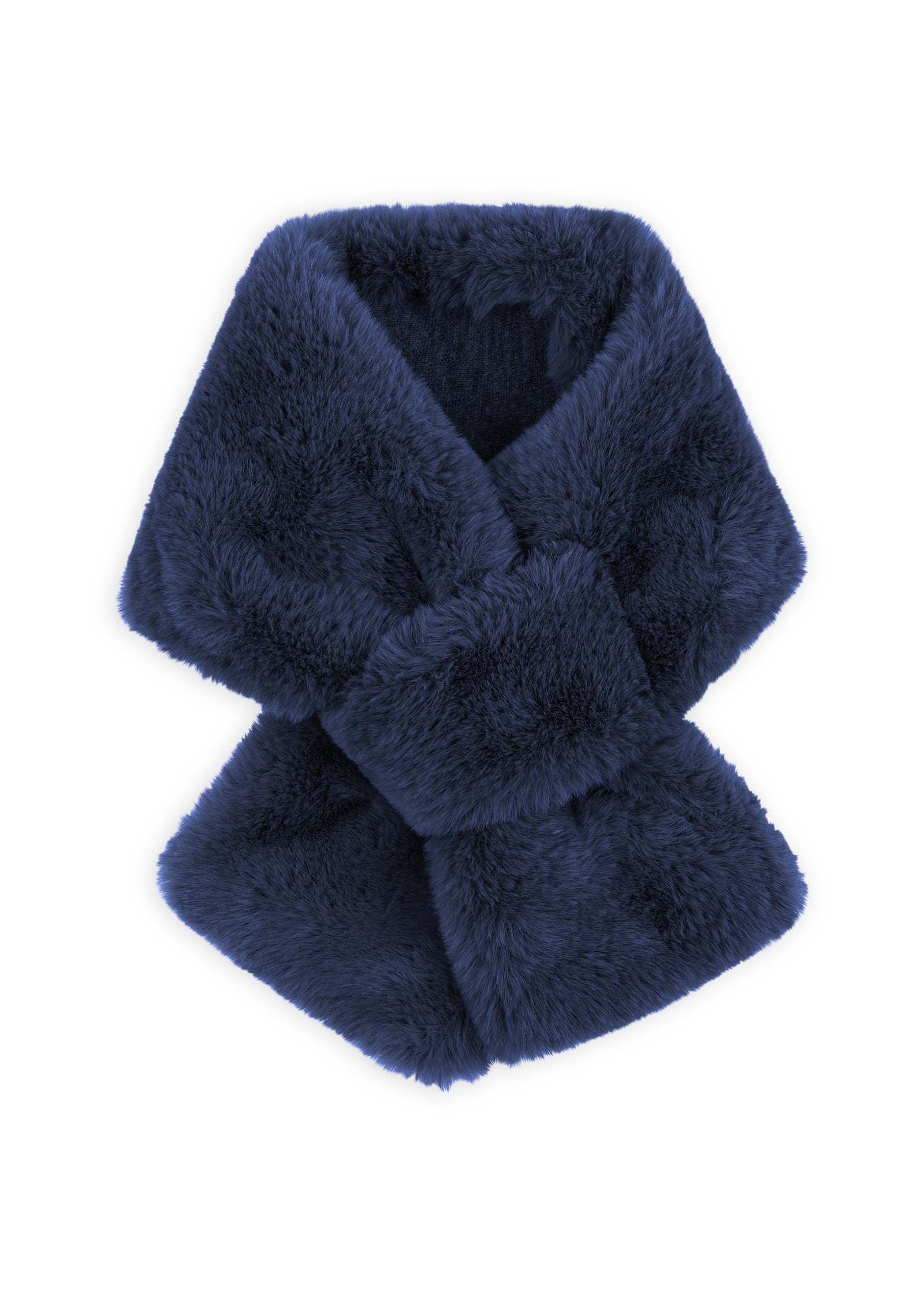 Faux Fur Neck Warmer in Navy